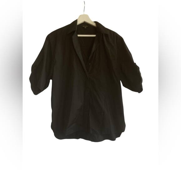 Massimo Dutti Button Up Shirt Oversized Short Sleeve Size 4 - Picture 1 of 11